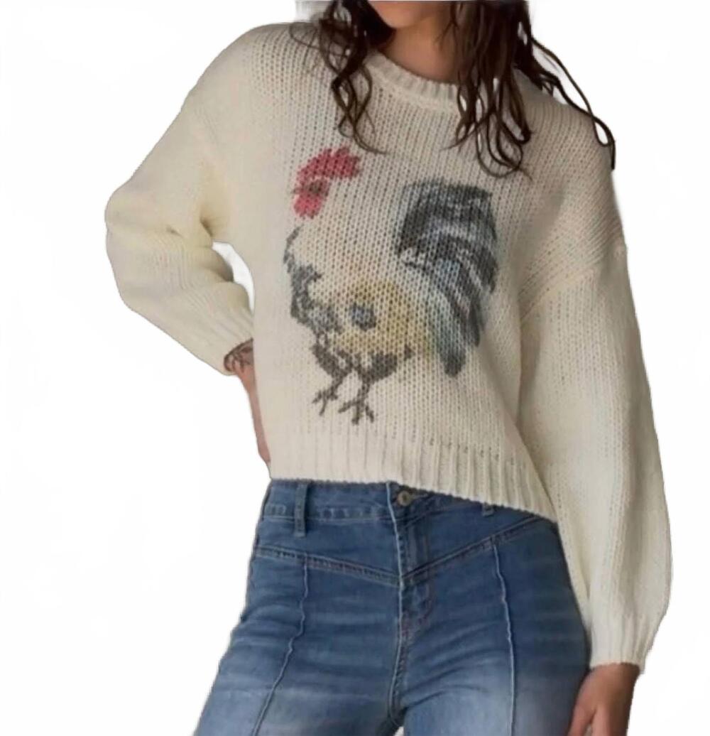 NEW ADDY & ME chicken sweater in multi